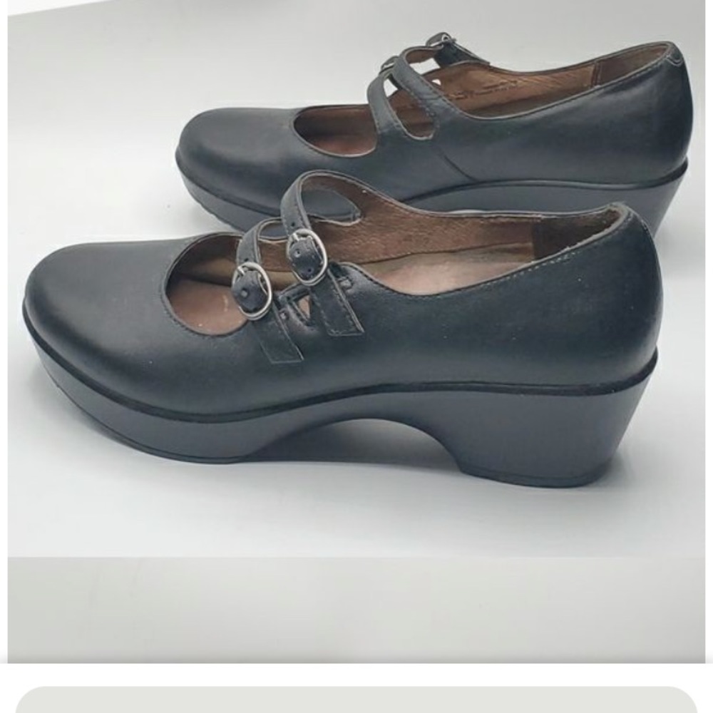 Dansko Black Josie Double Strap Mary Jane Clogs sz 7.5-8 eu38